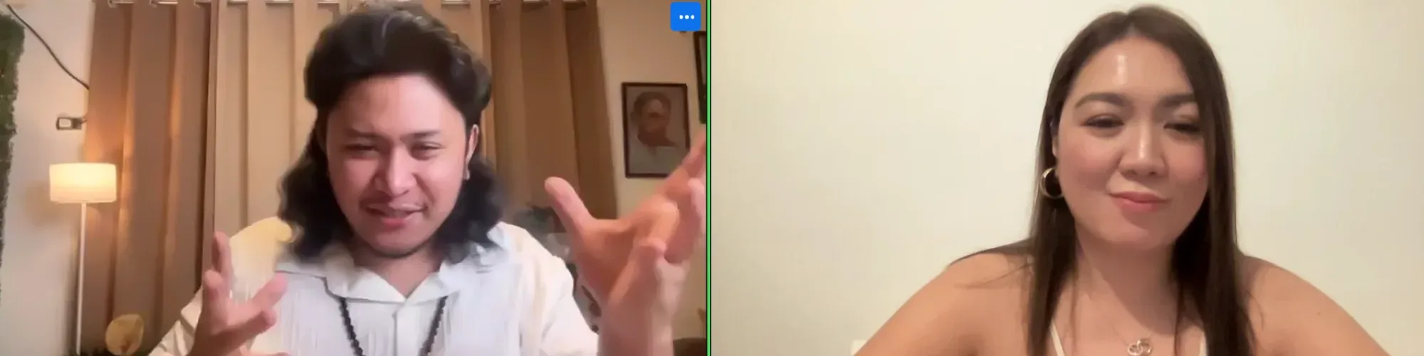 A live Tallaro session on Zoom: Teacher Ian speaking with a participant